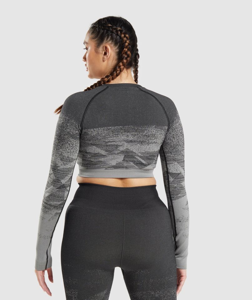 Przycięte Topy Gymshark Adapt Ombre Damskie Szare | PL 149LVZ